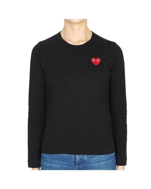COMME DES GARÇONS PLAY Black Long -Sleeved T -Shirt