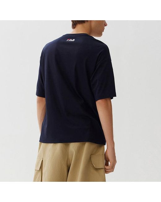 Fila Blue Printing Loose Short Sleeve for men