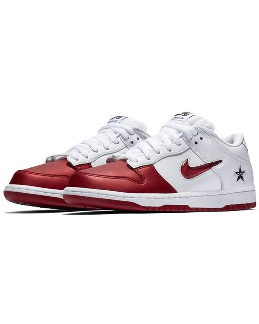 Nike White X Supreme Sb Dunk Low 'Varsity' for men