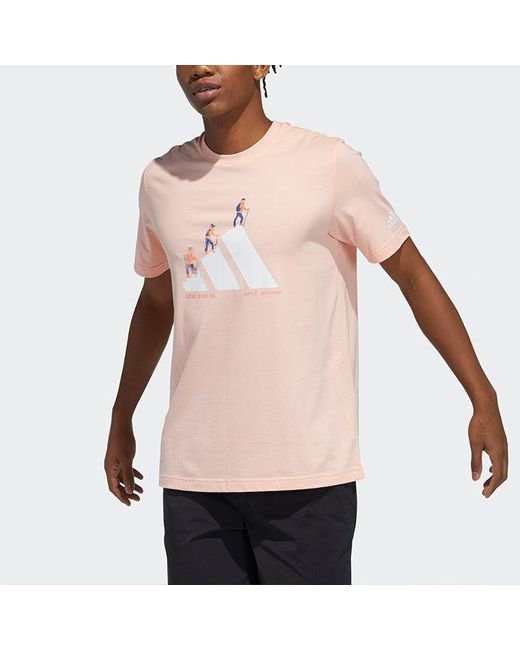 Adidas Pink Printing Round-Neck