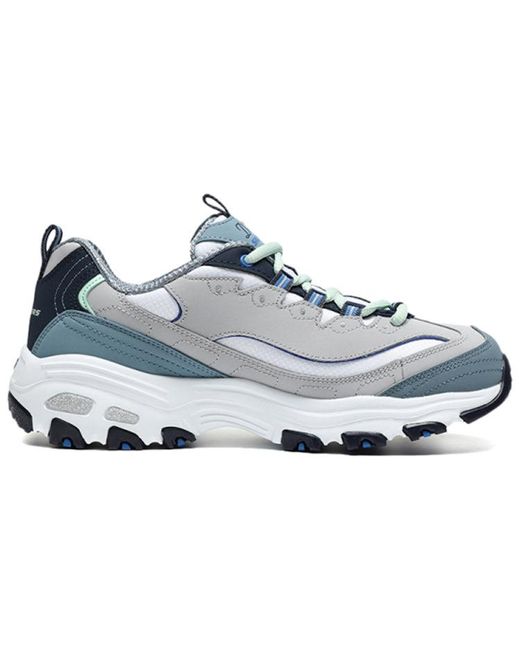 Skechers Blue (Wmns) D Lites 1.0 Low Running Shoes