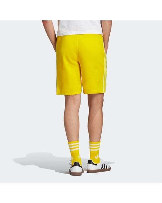 Adidas Yellow Originals Blc 3-S Short Stripe Casual Sports Shorts for men