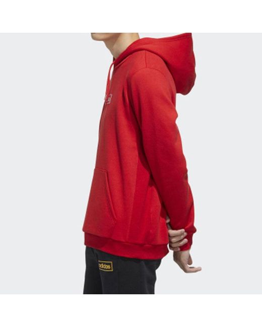 Adidas Red Neo Series Small Logo Suede Pullover for men