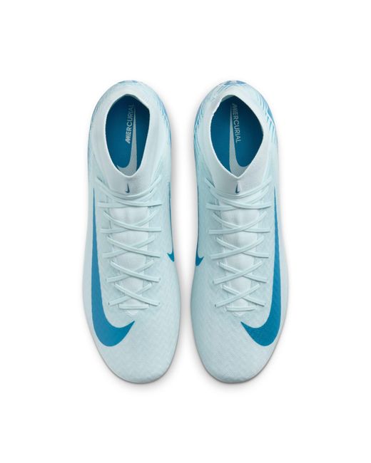 Nike Blue Mercurial Superfly 10 Academy Multi-Ground High-Top Soccer Cleats for men