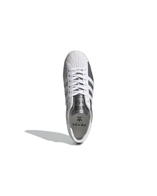 Adidas Gray Superstar X Prada Shoes for men