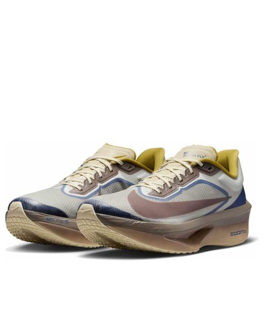 Nike Gray Zoom Fly 6 Premium 'Light Bone Void Burgundy Crush' for men