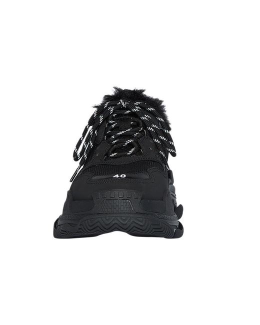 Balenciaga Black (Wmns) Triple S 'Fake Fur