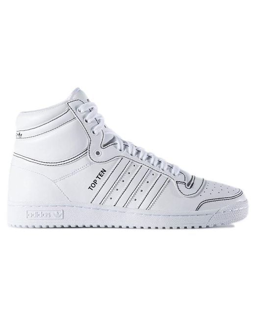 Adidas White Top Ten Hi 'Triple' for men