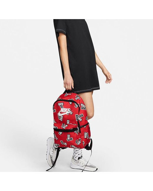 Nike Red Heritage All Over Print Backpack for men