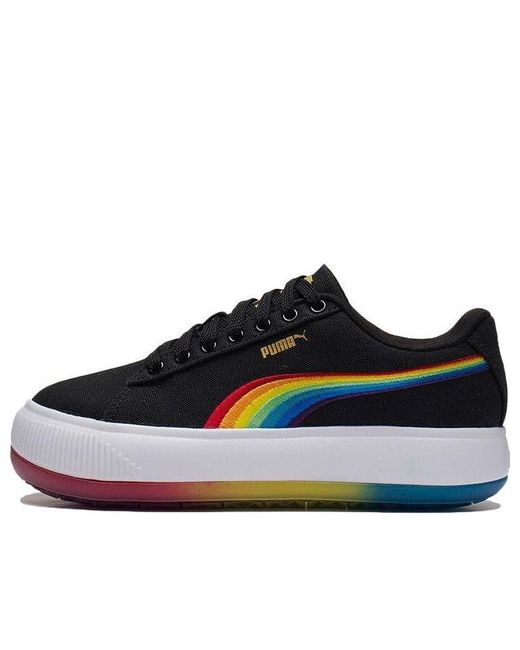 PUMA Blue (Wmns) Suede Mayu Prism Low Tops Thick Sole Skateboarding Shoes