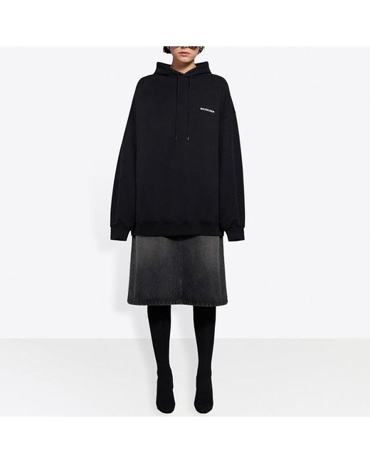 Balenciaga Black (Wmns) Fleece Sports Hoodie