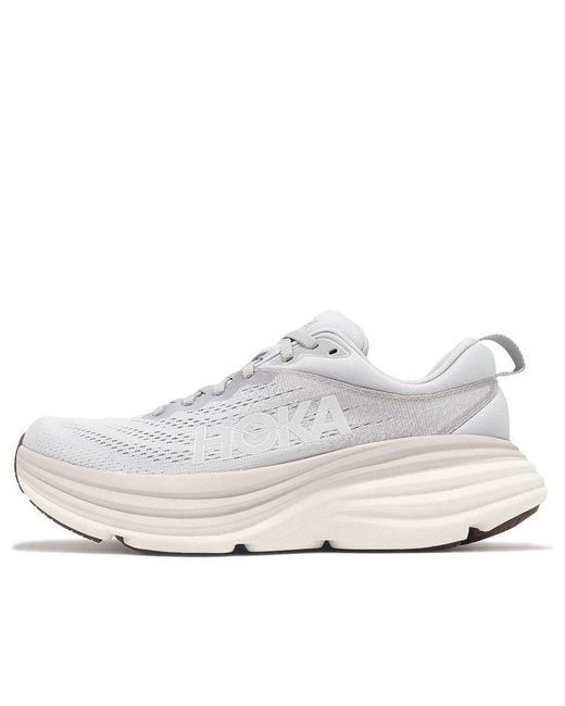 Hoka One One White (Wmns) Bondi 8 'Lunar Rock Nimbus Cloud'
