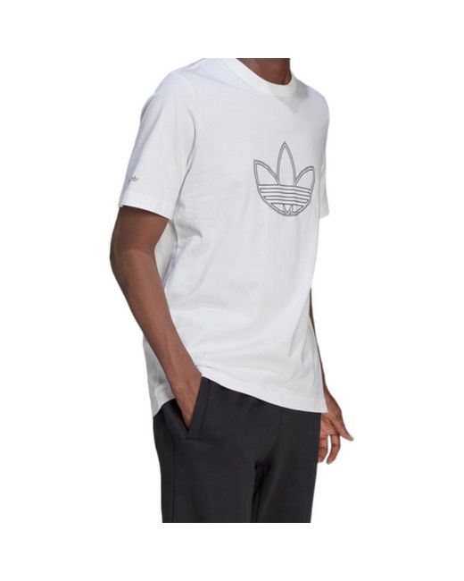 Adidas White Originals Outline Logo T Logo Tee for men