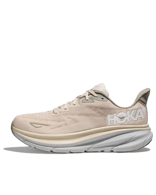 Hoka One One White Clifton 9 'Oat Milk Barley' for men
