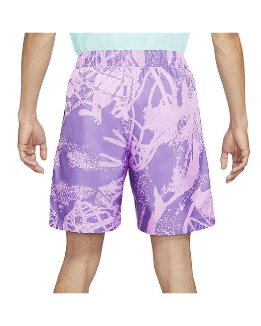 Nike Blue Flight Full Print Basketball Sports Woven Drawstring Shorts for men