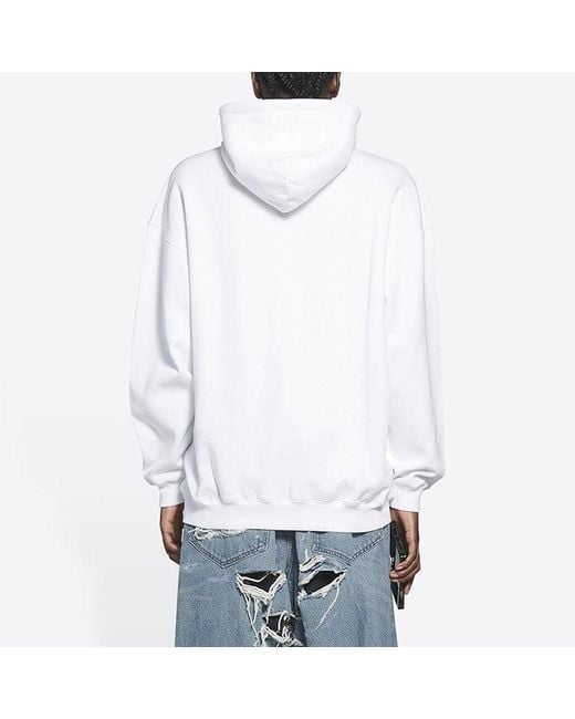 Balenciaga Bb Pixel Medium Fit Hoodie in White | Lyst UK