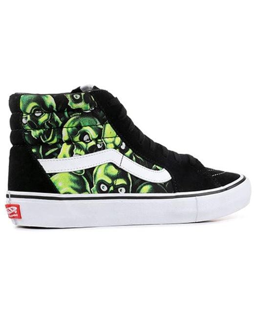 Vans Black Supreme X Sk8-Hi 'Glow-In-The-Dark Skull Pile' for men