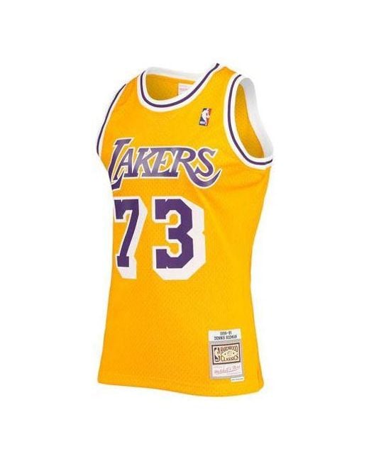 Mitchell & Ness Yellow Nba Swingman Dennis Rodman Los Angeles Lakers Road 1998-99 Jersey for men