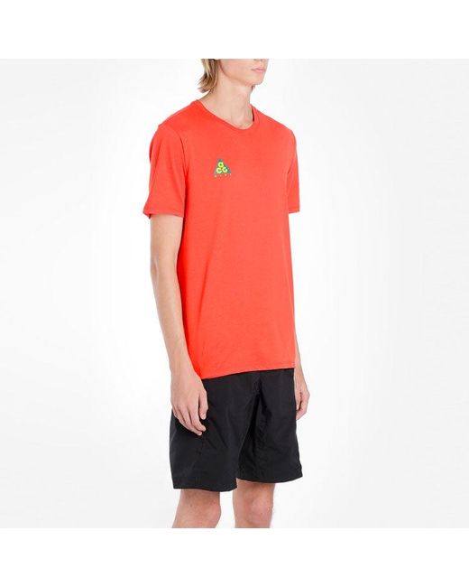 Nike Red Acg Back Printing Short Sleeve T-Shirt for men