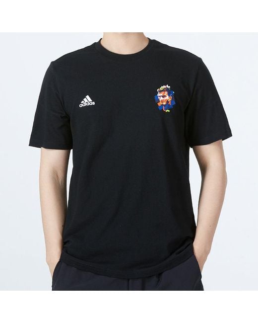 Adidas Black Beckham G T Athleisure Casual Sports Alphabet Round Neck Short Sleeve David Beckham No. 23 T-Shirt for men