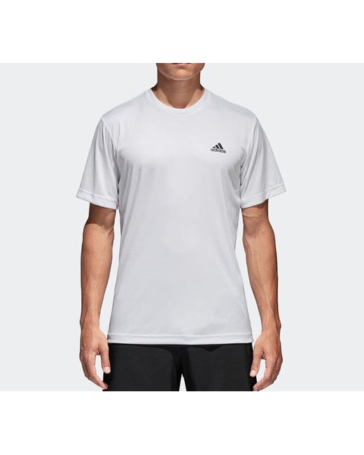 Adidas White Tennis Sports Round Neck Short Sleeve for men