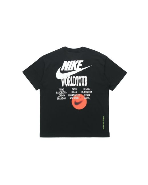 Nike Black Large Logo Printing Sports Round Neck Short Sleeve for men