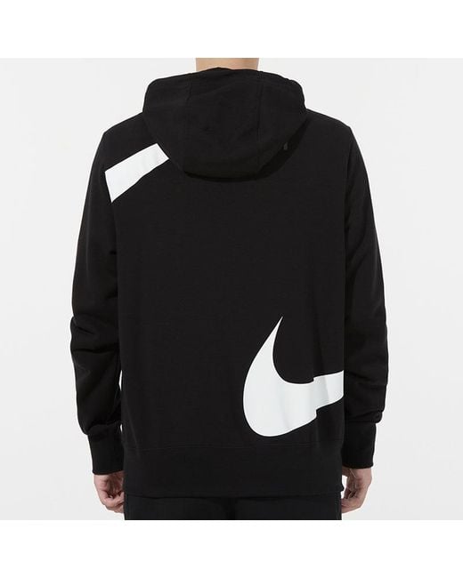 Nike Black Large Logo Printing Loose Hooded Jacket Autumn for men