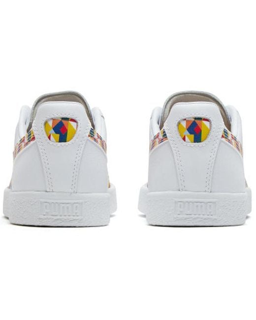PUMA White Clyde Graffiti Retro Casual Skateboarding Shoes for men
