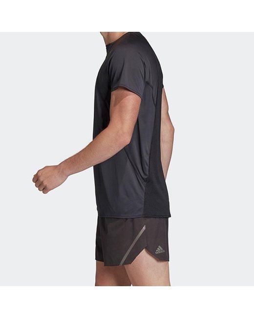 Adidas Blue Running Sports Solid Color Short Sleeve for men