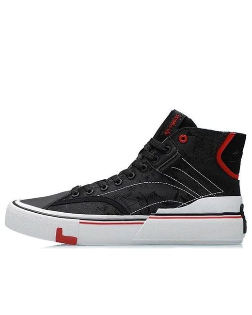 Li-ning Black Canvas Hi Shoes for men