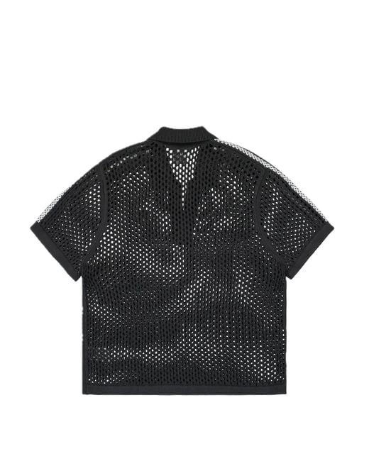 Adidas Black X Clot Fw24 Crochet Polo Shirt Asia Sizing 'Carbon' for men