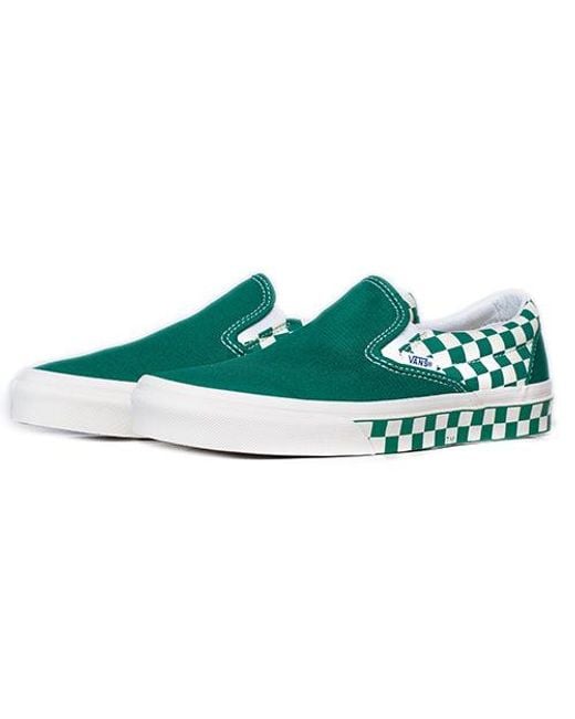 Vans Green Classic Slip-On 'Sidewall Check for men