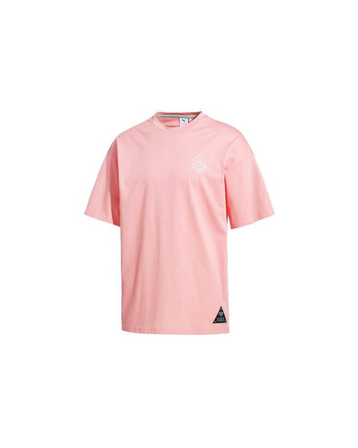 PUMA Pink Alphabet Printing Short Sleeve for men