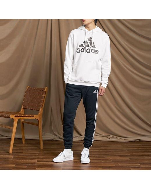 Adidas White Camo Print French Terry Hoodie for men