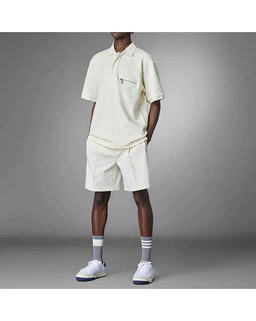 Adidas White Blue Version Tie-break Polo Shirt for men