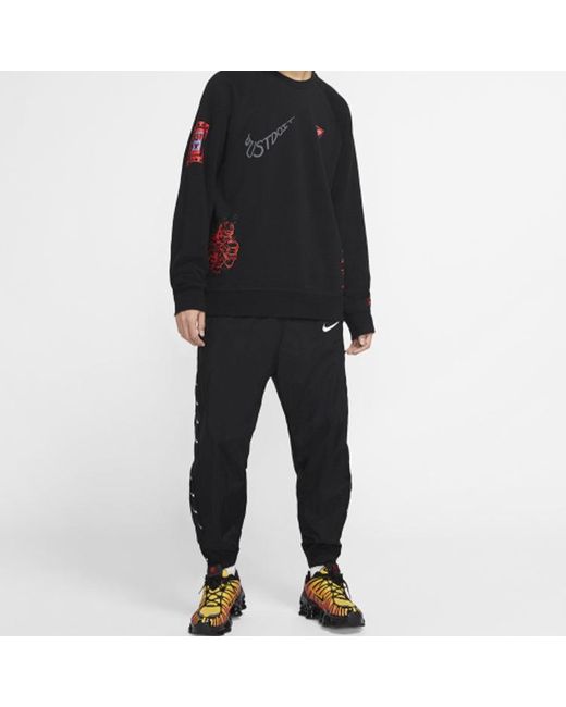 Nike Black Sportswear Nsw 3M Reflective Graffiti Printing Round Neck Pullover for men