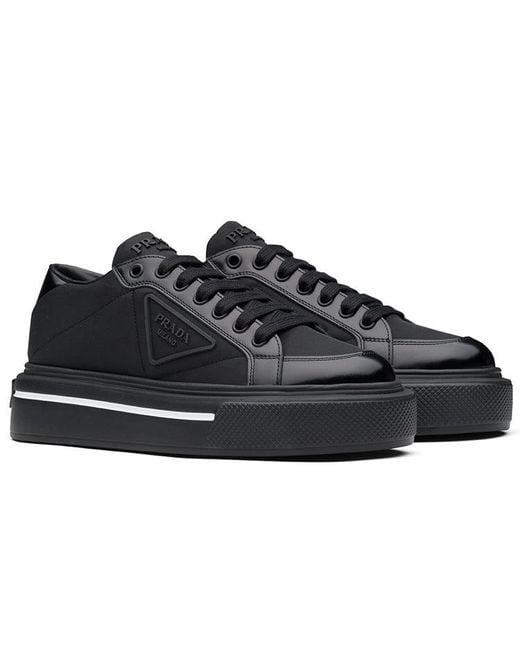 Prada Black (Wmns) Macro Re-Nylon And Brushed Leather Sneakers