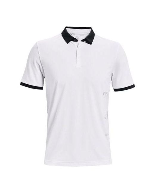 Under Armour White Curry Vanish Golf Short Sleeve Shirtpolo for men