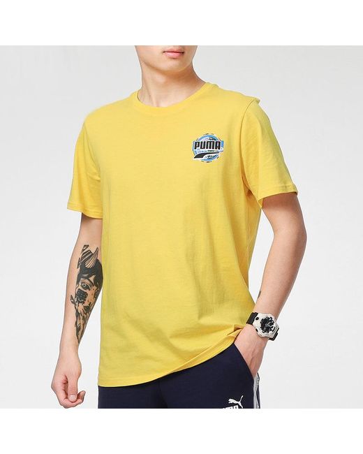 PUMA Yellow Graphic T-Shirt for men