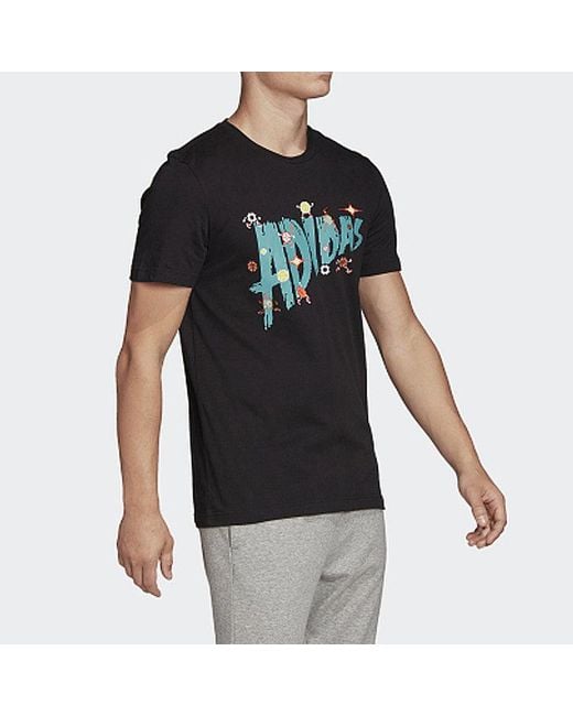 Adidas Black Sports Stylish 8-Bit Lineage Short Sleeve for men