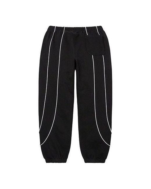 Supreme Black Track Paneled Sweatpants for men