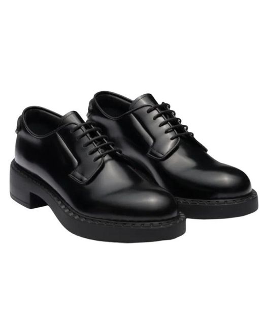 Prada Black (Wmns) 50Mm Brushed Leather Derby Shoes