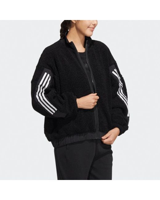 Adidas Black (Wmns) Contrasting Colors Stripe Jacket