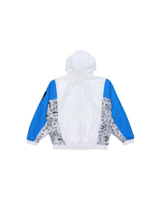 Adidas Blue Originals X Disney Crossover Manga Wb Pattern Sports Hooded Jacket for men