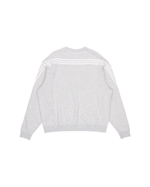 Adidas White Originals Side Stripe Loose Round Neck Pullover for men