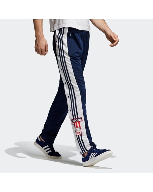 Adidas Blue Originals Side Button Athleisure Casual Sports Pants for men