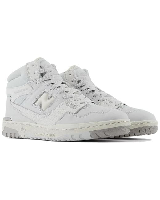 New Balance White 650R 'Light Aluminum Rain Cloud' for men