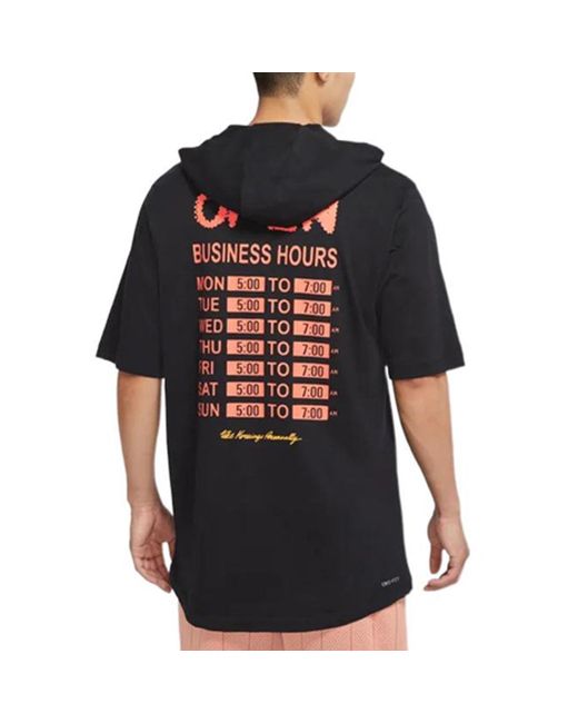 Nike Blue Alphabet Numeric Printing Hooded Pullover Short Sleeve for men