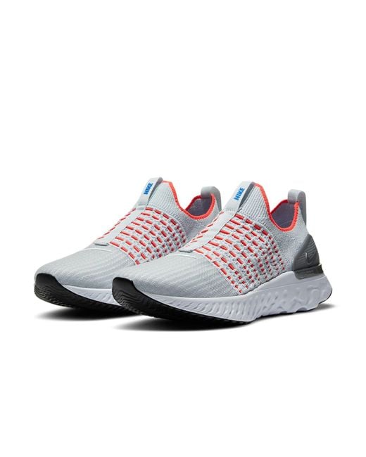 Nike Gray React Phantom Run Flyknit 2 'Pure Platinum' for men
