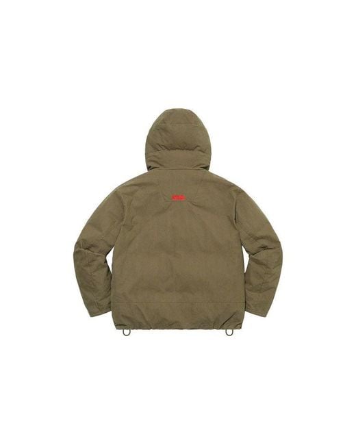 Supreme Green Hooded Down Pullover for men